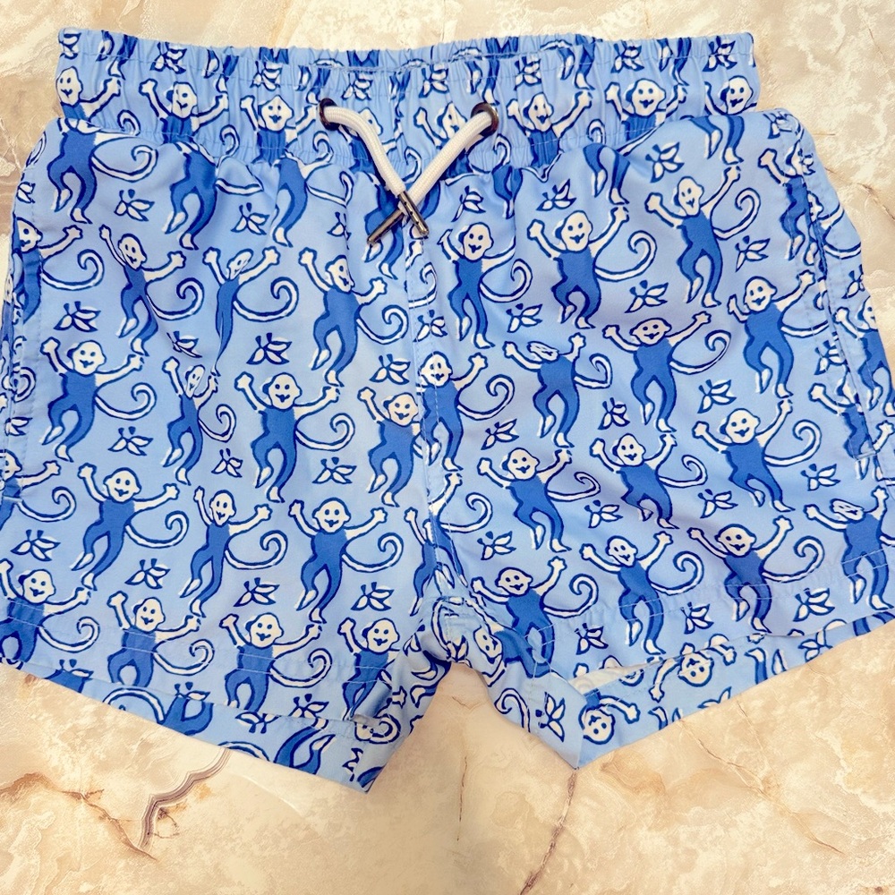 EUC Roller Rabbit boys monkey swim trunks, size 4